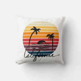 Vintager Retro-Sonnenuntergang in Calefornia Kissen