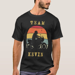 Vintager Retro-Sonnenuntergang Kevin Motorradfahre T-Shirt