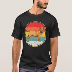 Vintager Retro-Sonnenuntergang Miniatur-Bull-Terri T-Shirt
