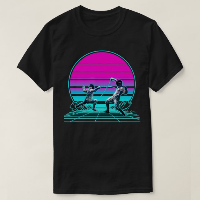 Vintager Retro-Sonnenuntergang T-Shirt (Design vorne)
