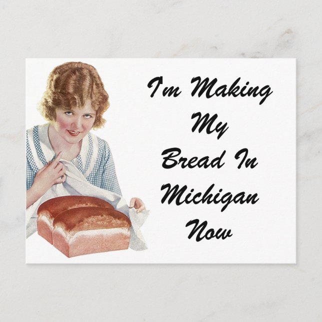 Vintager Retro-Spaß auf der Postkarte Ich habe neu (Vorderseite)