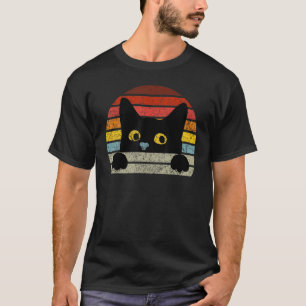 Vintager Retro-Stil für Katzenlängen, Katze m T-Shirt