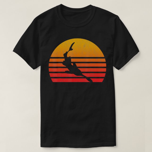 Vintager Retro-Style Sonnenuntergang T-Shirt (Design vorne)