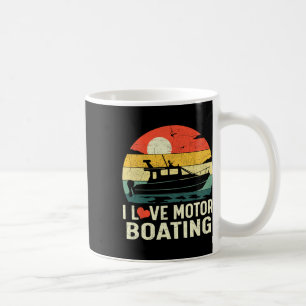 Vintager Retro Sunset Pontoon Boat I Liebe Motor B Kaffeetasse