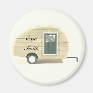 Vintager Retro-Teardrop-Camper Magnet