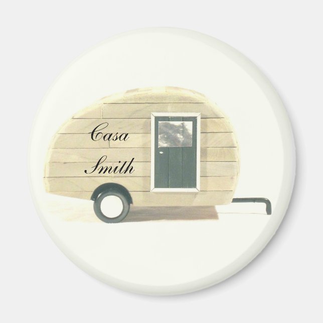 Vintager Retro-Teardrop-Camper Magnet (Vorne)