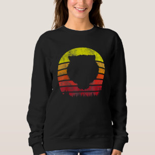 Vintager Retro Tiger Face Silhouette Forest Sun Gr Sweatshirt