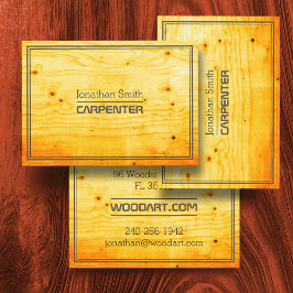 Vintager Retro- und eleganter Holzarbeiter oder Zi Visitenkarte