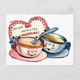 Vintager Retro-Valentinstag Feiertagspostkarte