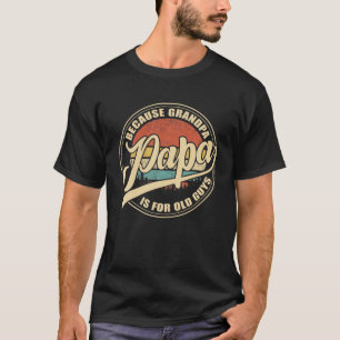 Vintager Retro-Vater gibt Papa, weil Großvater für T-Shirt