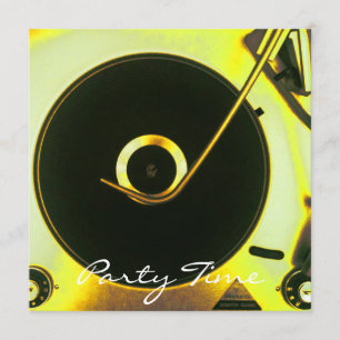 Vintager Retro Vinyl Record Player Einladung