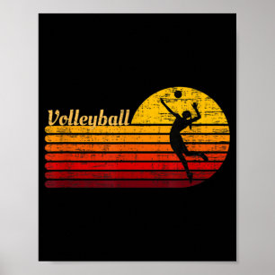 Vintager Retro Volleyball Player Grafik Poster