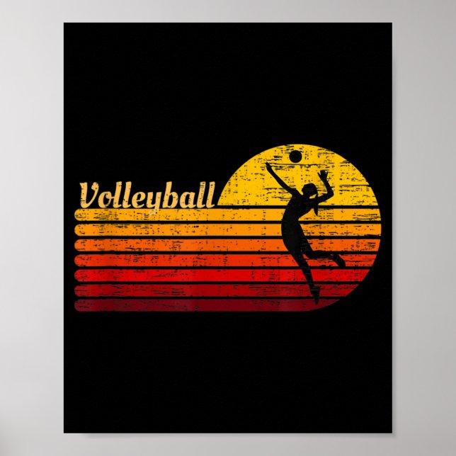 Vintager Retro Volleyball Player Grafik Poster (Vorne)