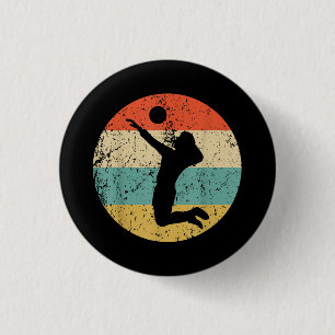 Vintager Retro-Volleyballspieler Button