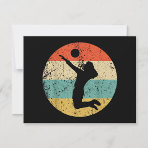 Vintager Retro-Volleyballspieler Feiertagskarte