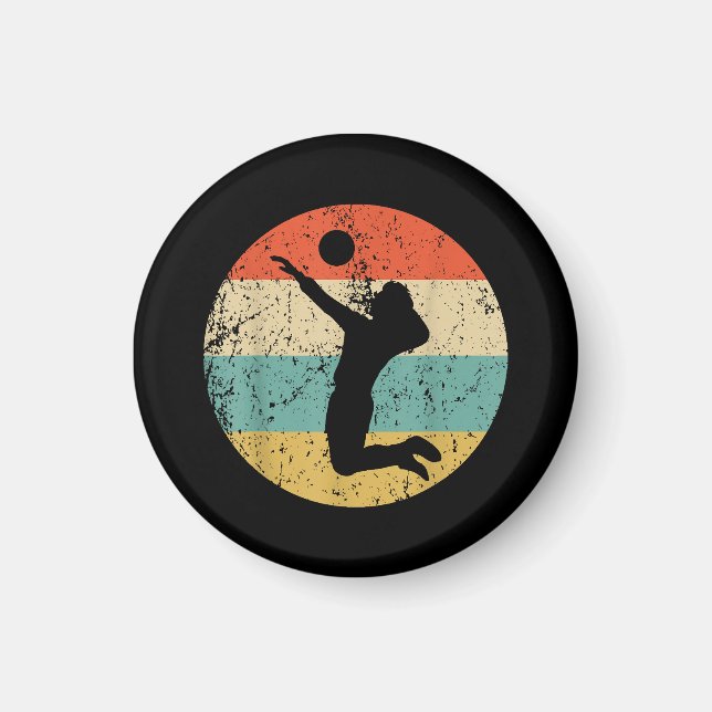 Vintager Retro-Volleyballspieler Magnet (Vorne)