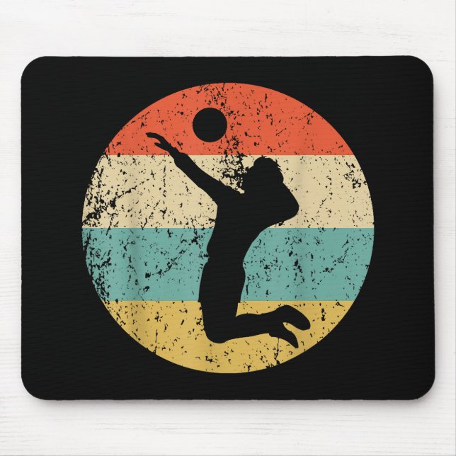 Vintager Retro-Volleyballspieler Mousepad (Vorne)