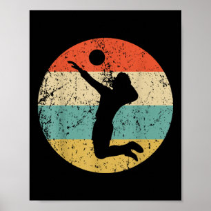 Vintager Retro-Volleyballspieler Poster