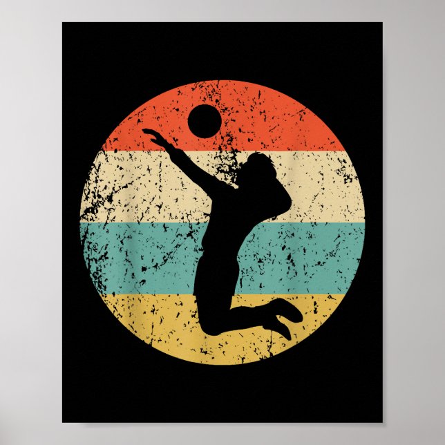 Vintager Retro-Volleyballspieler Poster (Vorne)