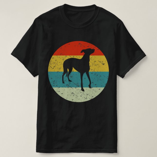 Vintager Retro-Windhund T-Shirt (Design vorne)