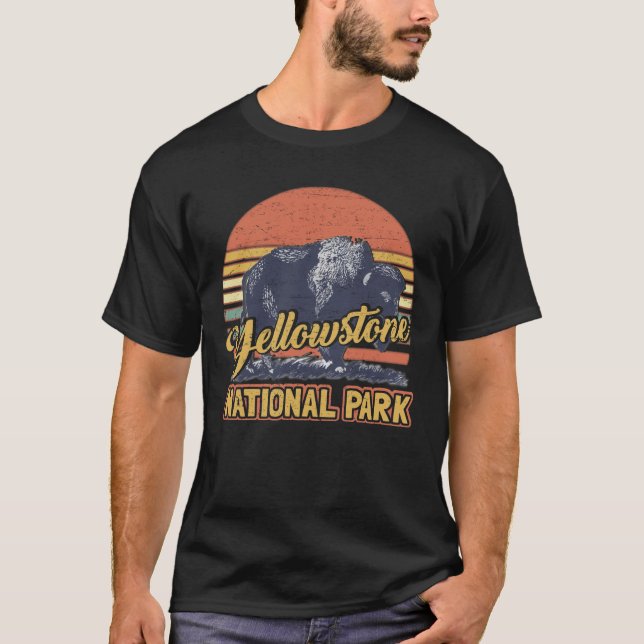 Vintager Retro-Yellowstone-Nationalpark T-Shirt (Vorderseite)