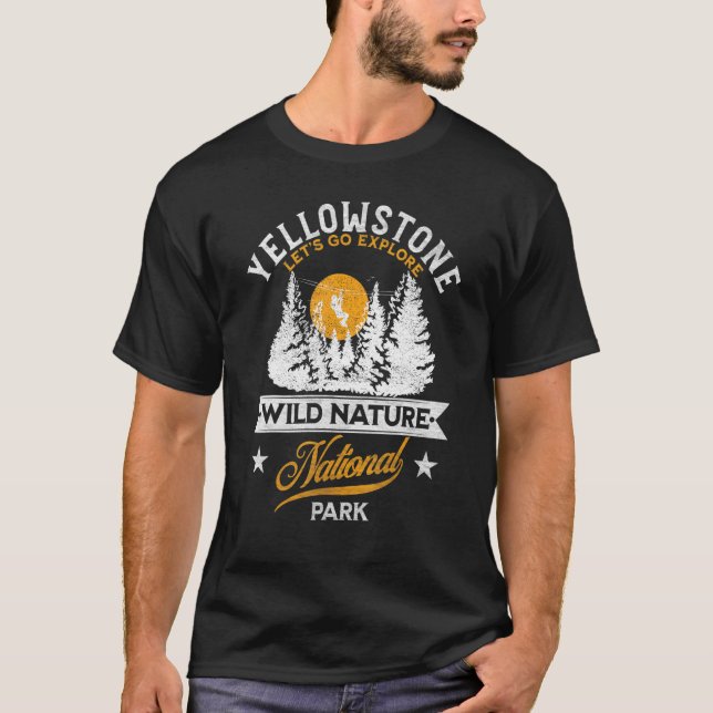 Vintager Retro-Yellowstone-Nationalpark T-Shirt (Vorderseite)