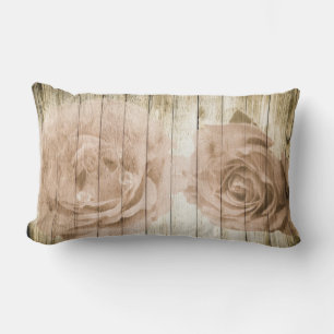 Vintager Retrostil Holzhintergrund Lendenkissen