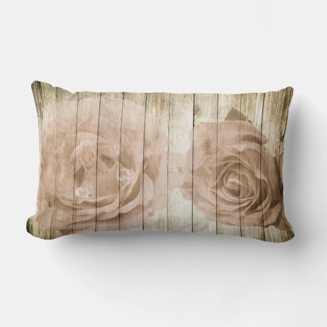 Vintager Retrostil Holzhintergrund Lendenkissen (Vorderseite)