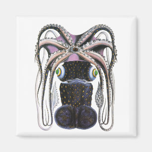 Vintager Riesen-Tintenfisch oder Oktopus, Meeresti Magnet