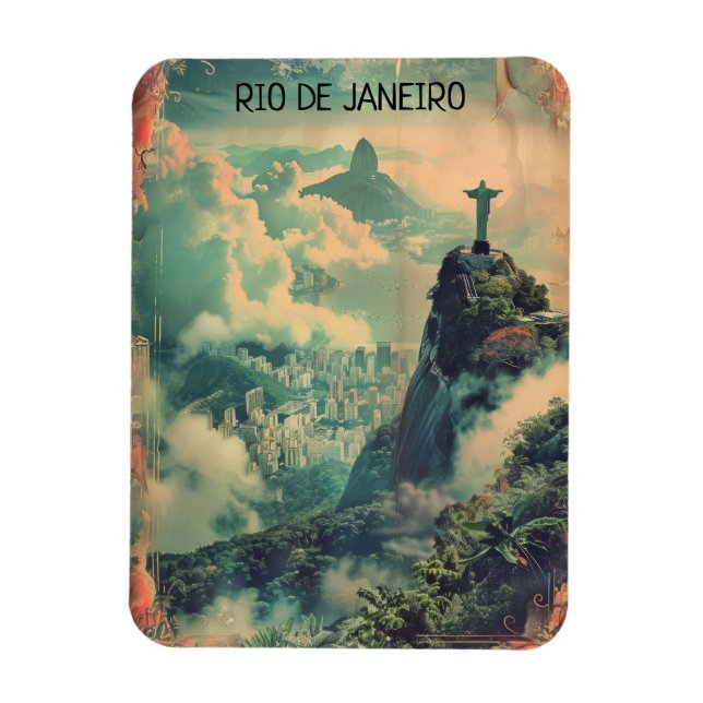 Vintager Rio de Janeiro Reise Jesus Statue Magnet (Vertikal)