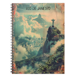 Vintager Rio de Janeiro Reise Jesus Statue Notizblock