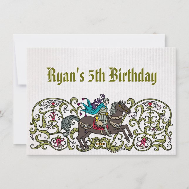 Vintager Ritter Einladung (Vorderseite)