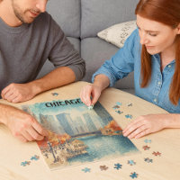 Vintager Riverwalk im Herbstpuzzle