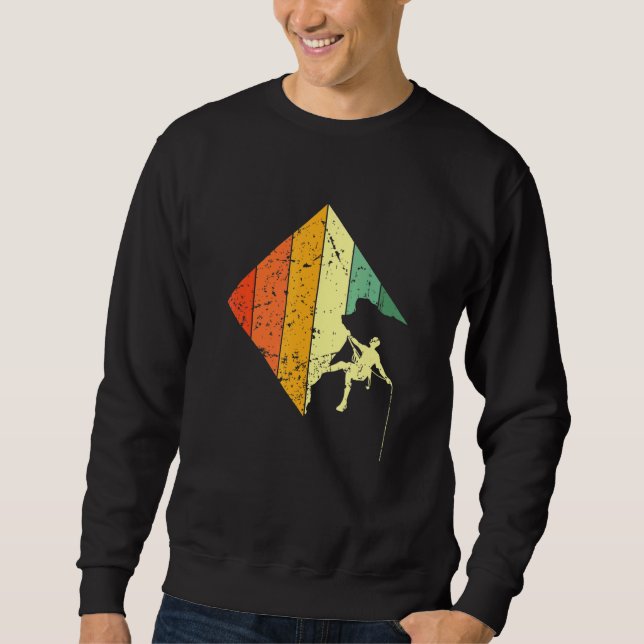 Vintager Rock Climbing Retro Bouldering Climb Sweatshirt (Vorderseite)