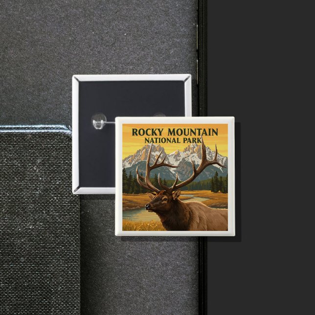 Vintager Rocky Mountain Nationalpark Button (Von Creator hochgeladen)