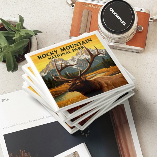 Vintager Rocky Mountain Nationalpark Magnet (Von Creator hochgeladen)