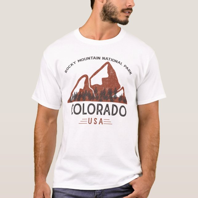 Vintager Rocky Mountain Nationalpark T-Shirt (Vorderseite)