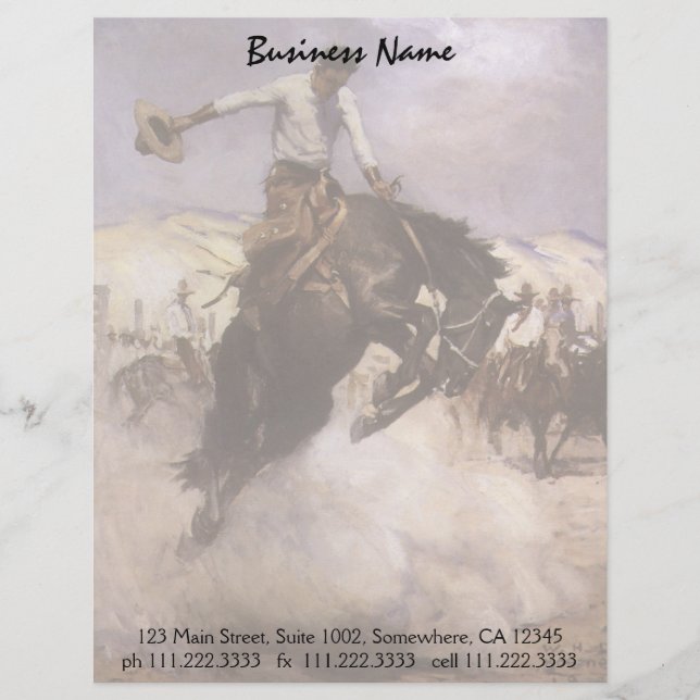 Vintager Rodeo-Cowboy, Breezy Reiten durch WHD Briefbogen (Vorderseite)