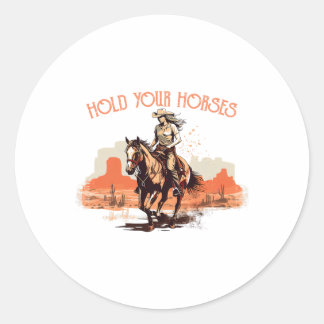 Vintager Rodeo Cowboy Pferderücken Ri Runder Aufkleber