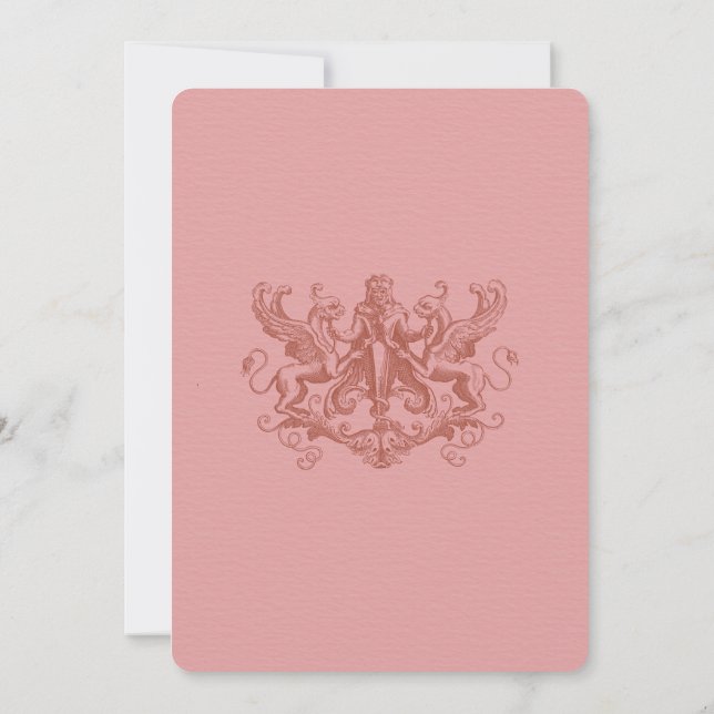 Vintager Rokoko Hochzeitseinladungen Einladung (Rückseite)