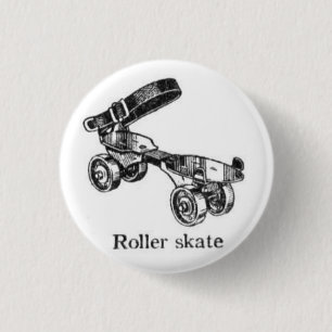 Vintager Rollen-Skate-Knopf Button