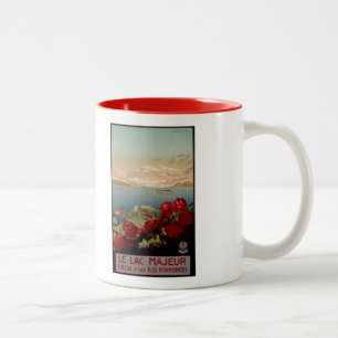 Vintager romantischer See Maggiore italienische Zweifarbige Tasse