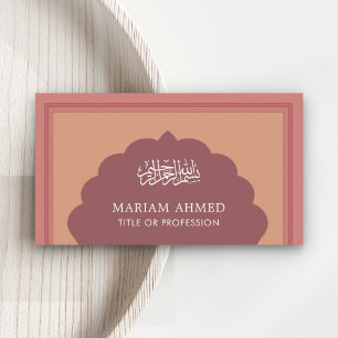 Vintager rosa arabischer Stil islamischer Moslem Visitenkarte