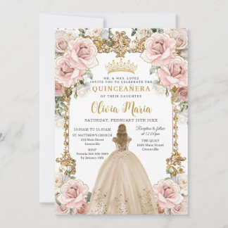 Vintager Rosa Champagner Einladung