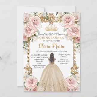 Vintager Rosa Champagner Einladung