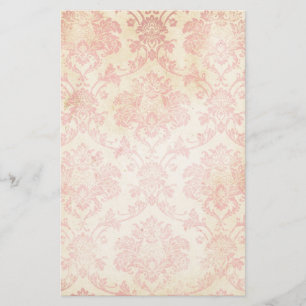 Vintager rosa Damast Briefpapier