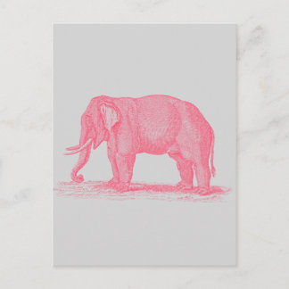 Vintager rosa Elefant auf grauen Elefanten der 180 Postkarte
