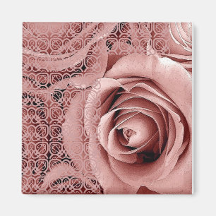 Vintager rosa Hochzeits-Rosen-Blumenstrauß mit Magnet