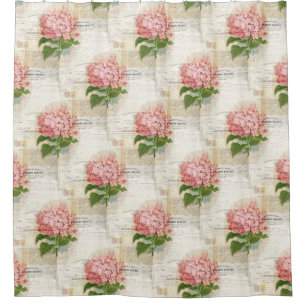 Vintager rosa Hydrangea-französischer Duschvorhan Duschvorhang