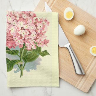 Vintager rosa Hydrangea Geschirrtuch